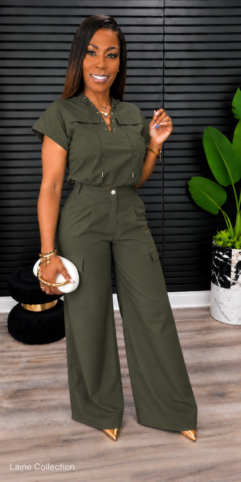 Uptown Contrast Cargo Set