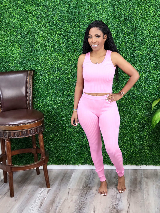Easy and Simple Legging Set (Pink) - Laine Collection
