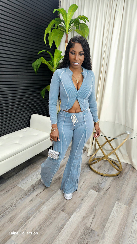 The New Girl Pants Set(Lt Jean) - Laine Collection