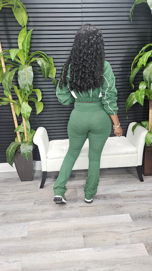 All Or Nothing Pants Set(Hunter Green) - Laine Collection