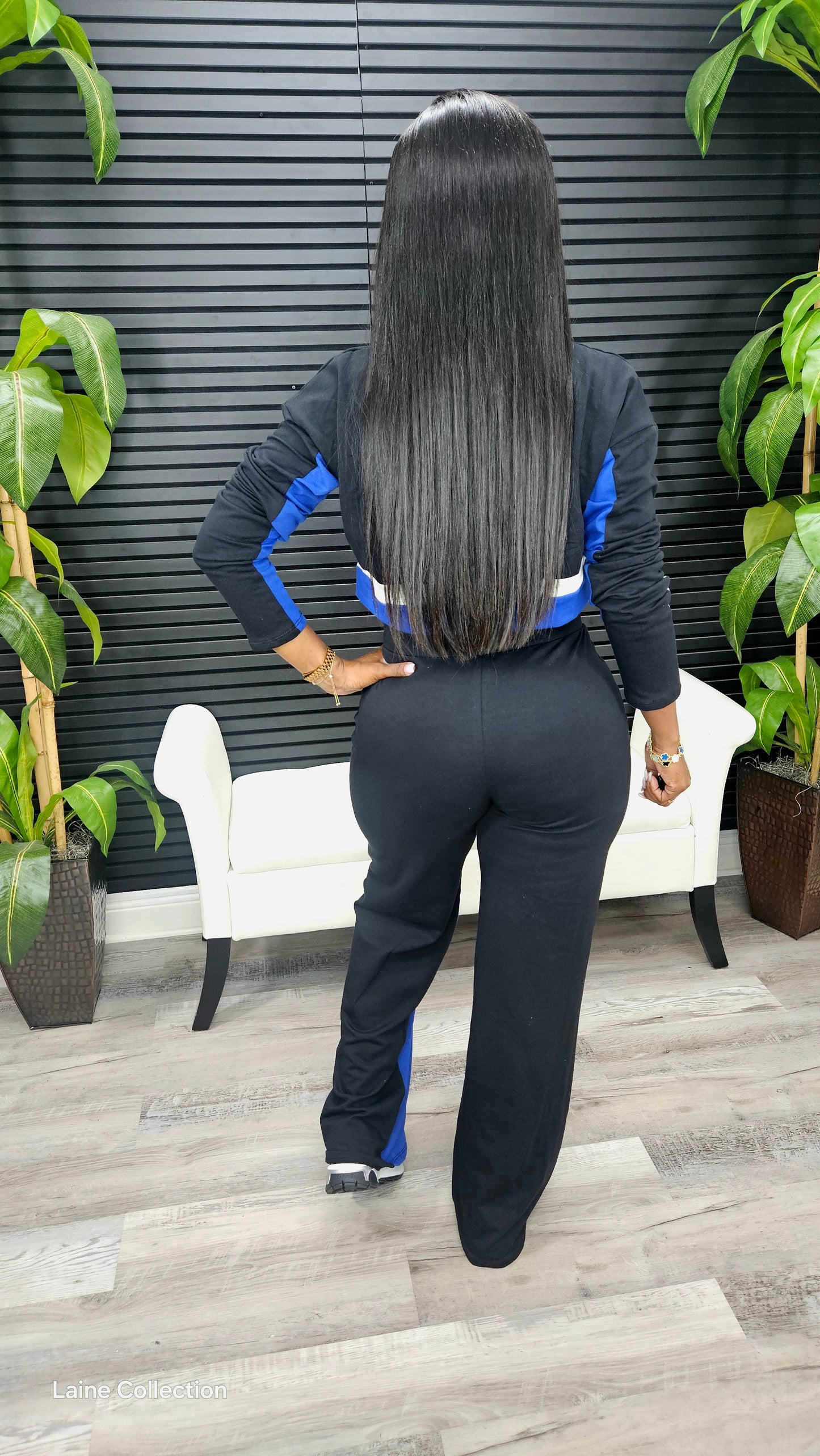 On The Go Pants Set(Black/Royal/Oatmeal) - Laine Collection