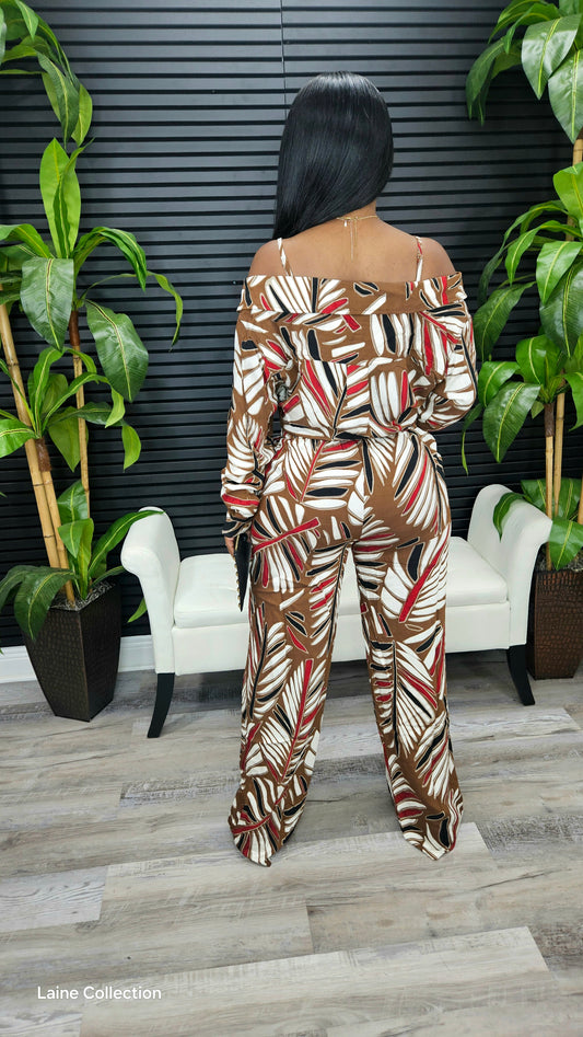 Nothing Like It Pants Set(Mocha Combo) - Laine Collection