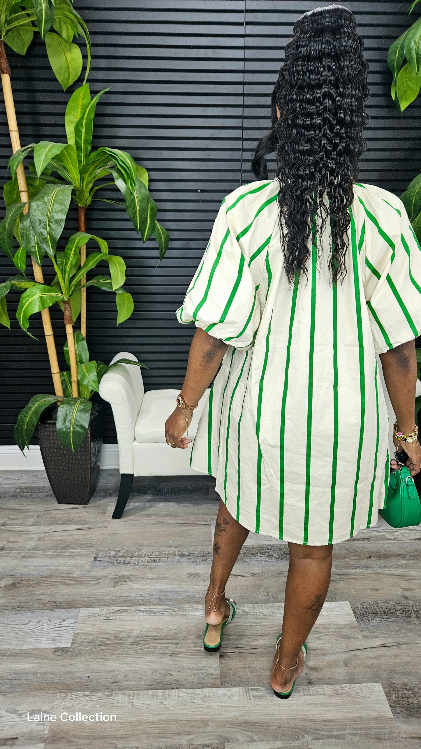 Puff-Sleeve Mini Shift Dress - Laine Collection