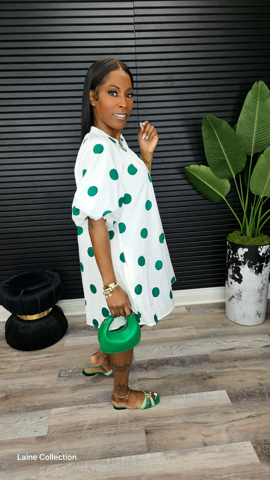 Soft Day Mini Shift Dress (Green) - Laine Collection