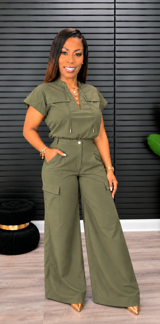 Uptown Contrast Cargo Set