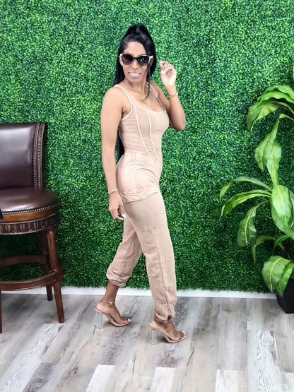 Miss Thang Jumpsuit (Mocha) - Laine Collection