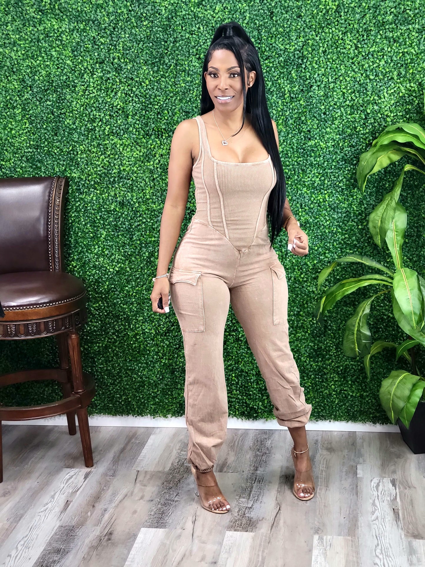 Miss Thang Jumpsuit (Mocha) - Laine Collection