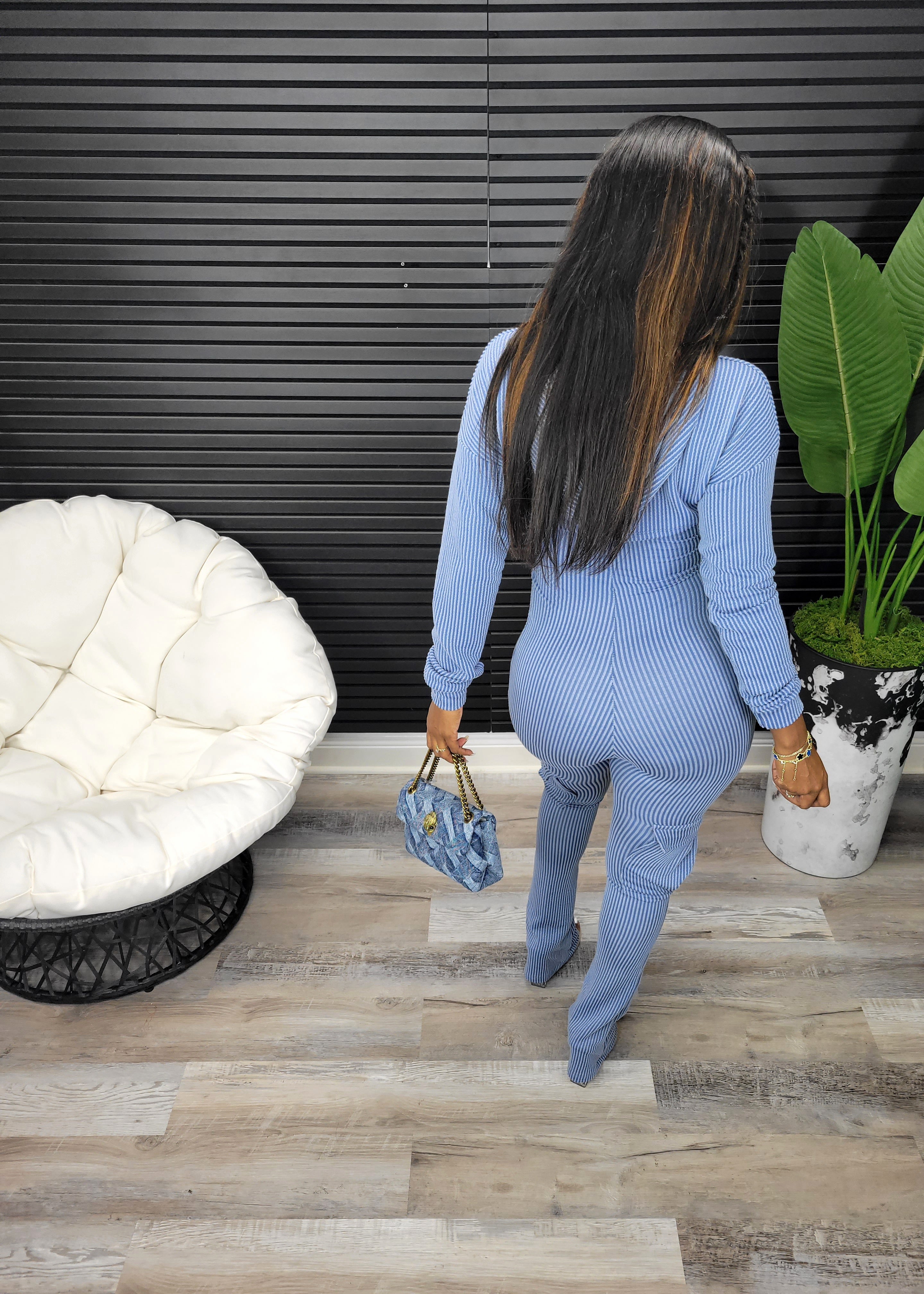 "Unforgettable" Jumpsuit Set(Denim)