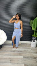 "Divine" Skirt Set (Blue) - Laine Collection