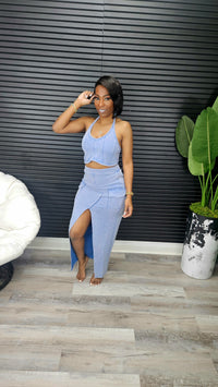 "Divine" Skirt Set (Blue) - Laine Collection
