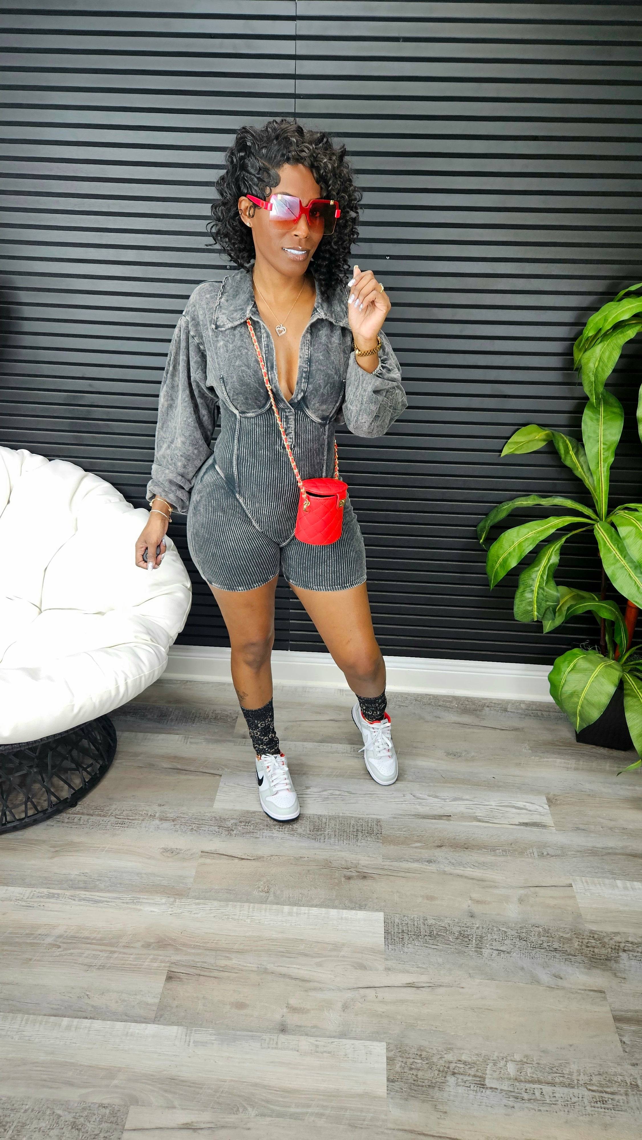 Say No More Romper(Black)