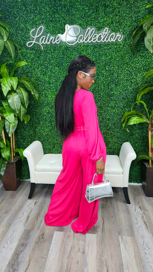 "Bad Intention" Jumpsuit(Fuschia) - Laine Collection