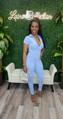 Jadea Jumpsuit(Lt. Blue) - Laine Collection