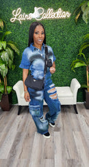 Urban Rebel Painted Denim Jumpsuit - Laine Collection