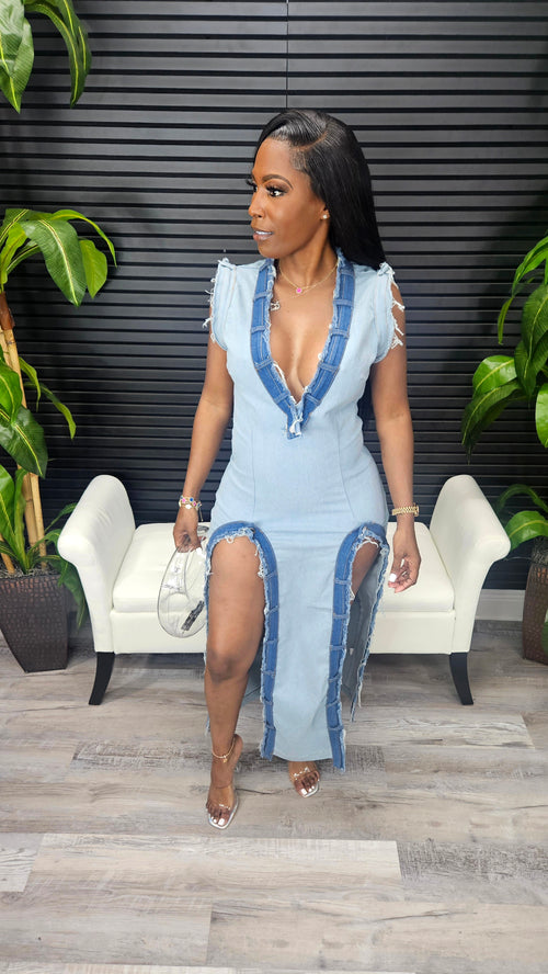 Denim Pullover Dress - Laine Collection