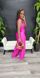 No Invite Jumpsuit(Fuchsia) - Laine Collection