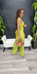 No Invite Jumpsuit(Green Moss) - Laine Collection