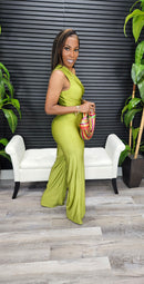 No Invite Jumpsuit(Green Moss) - Laine Collection