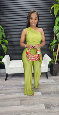 No Invite Jumpsuit(Green Moss) - Laine Collection