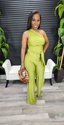 No Invite Jumpsuit(Green Moss) - Laine Collection