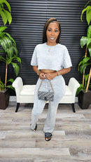 Sweet Like Me Pants Set(Grey) - Laine Collection