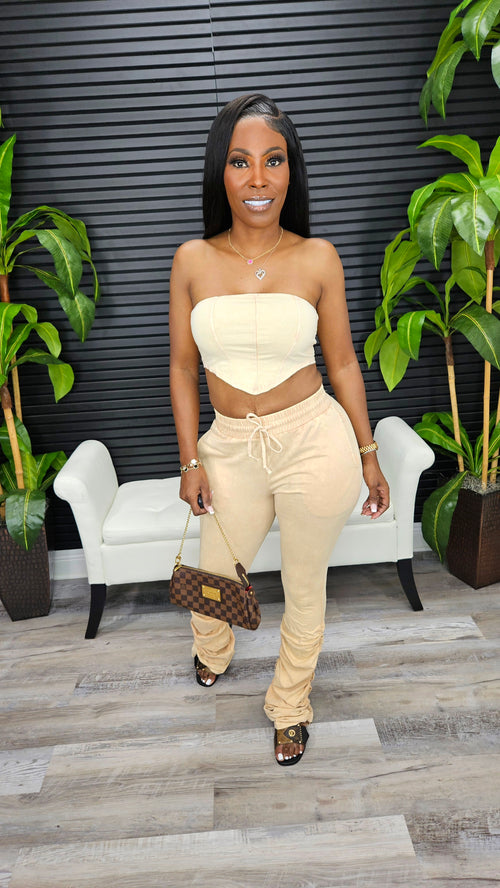 Easy Go Pants Set(Khaki) - Laine Collection