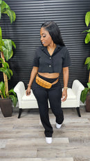 Way You Move Pants Set (Black) - Laine Collection