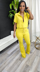 Staying Ahead Pants Set (Citron) - Laine Collection