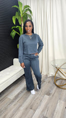 Fall Girl Pants Set(Gray) - Laine Collection