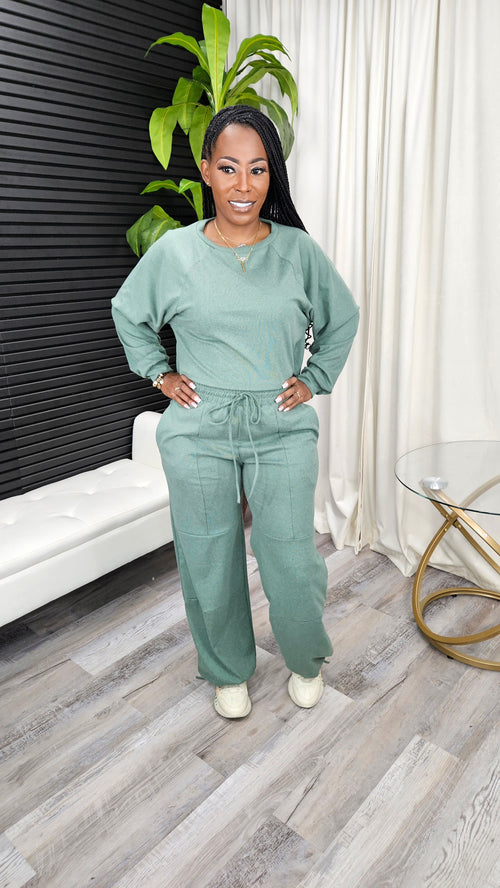 Not In The Mood Pants Set(Olive) - Laine Collection