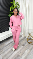 Not In The Mood Pants Set(Marsala) - Laine Collection