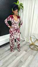 Circle Back To Me Jumpsuit(Burgundy) - Laine Collection