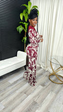 Circle Back To Me Jumpsuit(Burgundy) - Laine Collection
