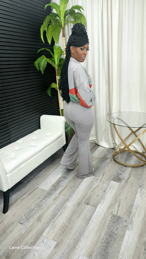 Striking A Cord Pants Set(Grey/Brick/Olive) - Laine Collection