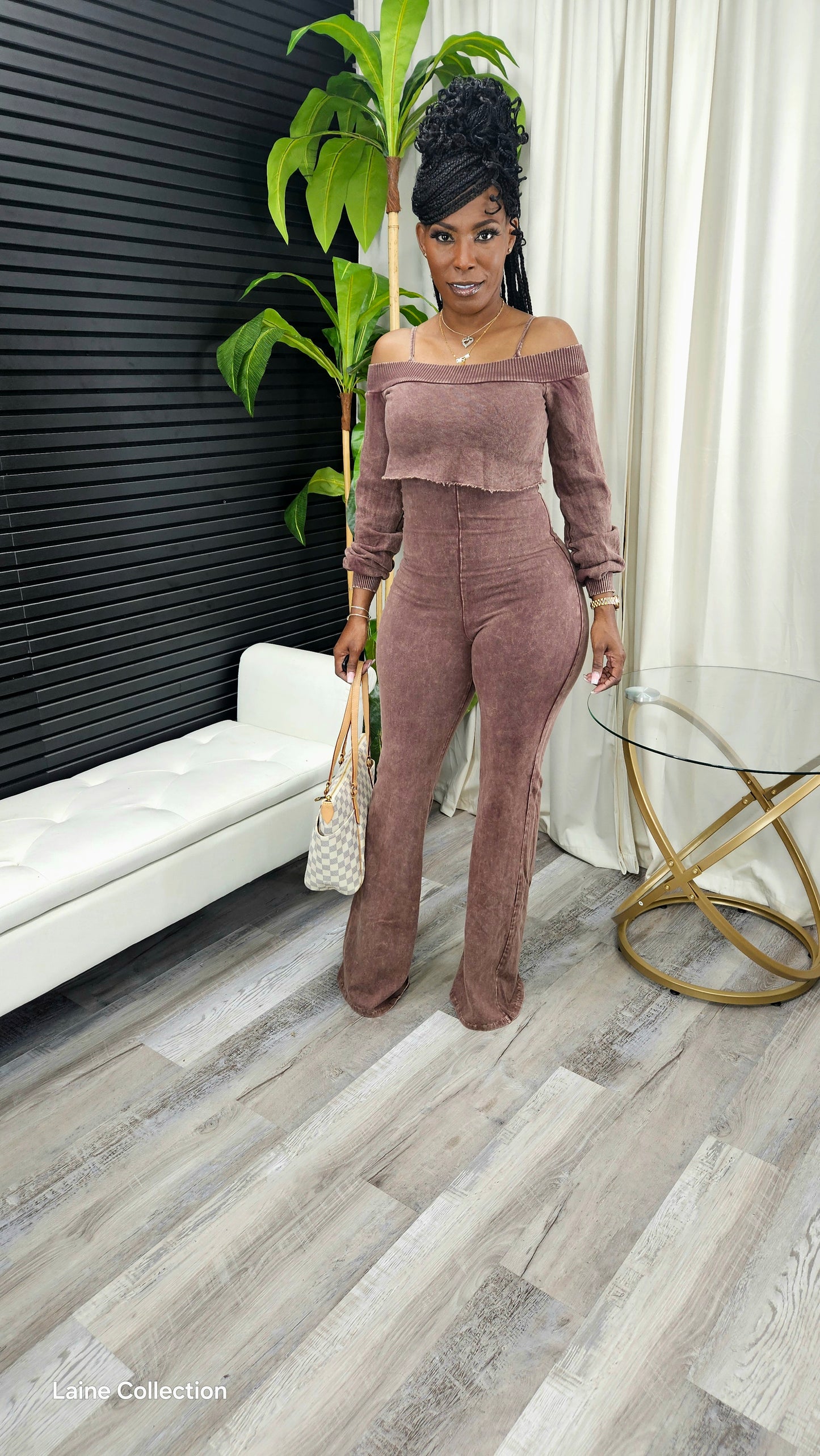 Make Me Hotter Jumpsuit(Brown)