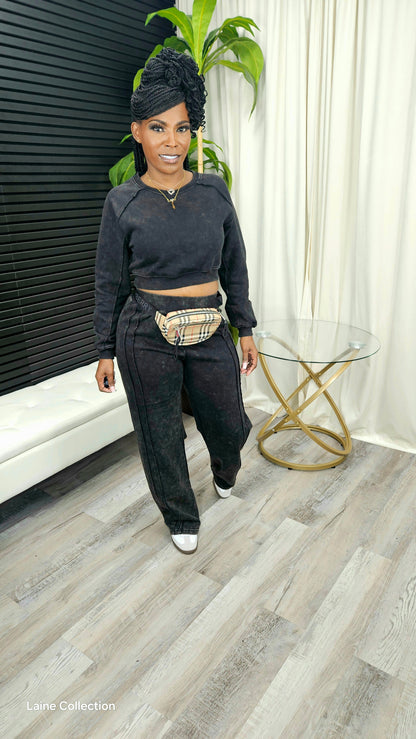 She Bout It Pants Set( Black)