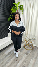 Swept Away Legging Set(Black/Grey/Ivory) - Laine Collection