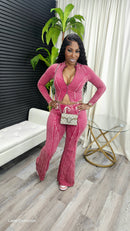 The New Girl Pants Set(Wine) - Laine Collection