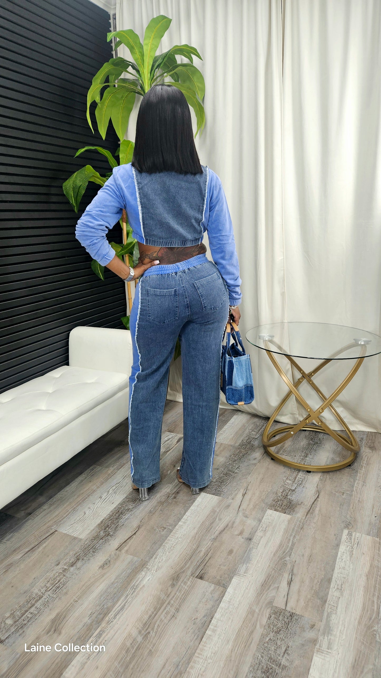 Mia Denim Pants Set