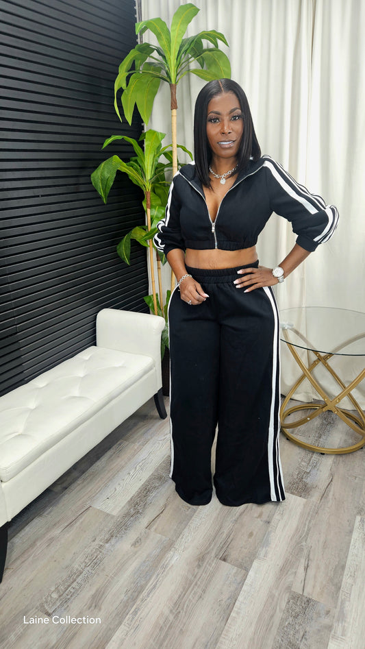 Emma Sweatpants Set(Black)