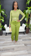 Can't Compete Pants Set (Olive) - Laine Collection