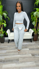 Can't Compete Pants Set (Gray) - Laine Collection