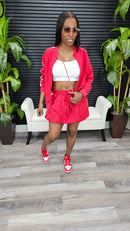 Let's Be Besties Skirt Set(Red) - Laine Collection