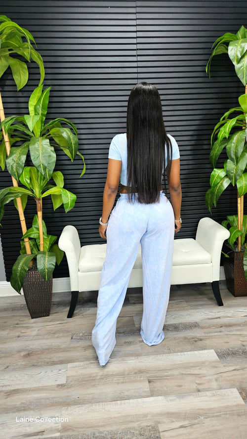 Baddie Chic Pants Set(Sky Blue) - Laine Collection