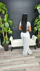 Baddie Chic Pants Set(Ice Cement) - Laine Collection