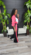 Swept Away Pants Set(Black/Coral/Ivory) - Laine Collection