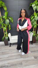Swept Away Pants Set(Black/Coral/Ivory) - Laine Collection