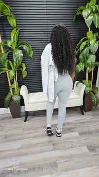 Don't Take Offense Jumpsuit Set(Ice Cement) - Laine Collection
