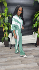 Line Them Up Pants Set(Sage) - Laine Collection