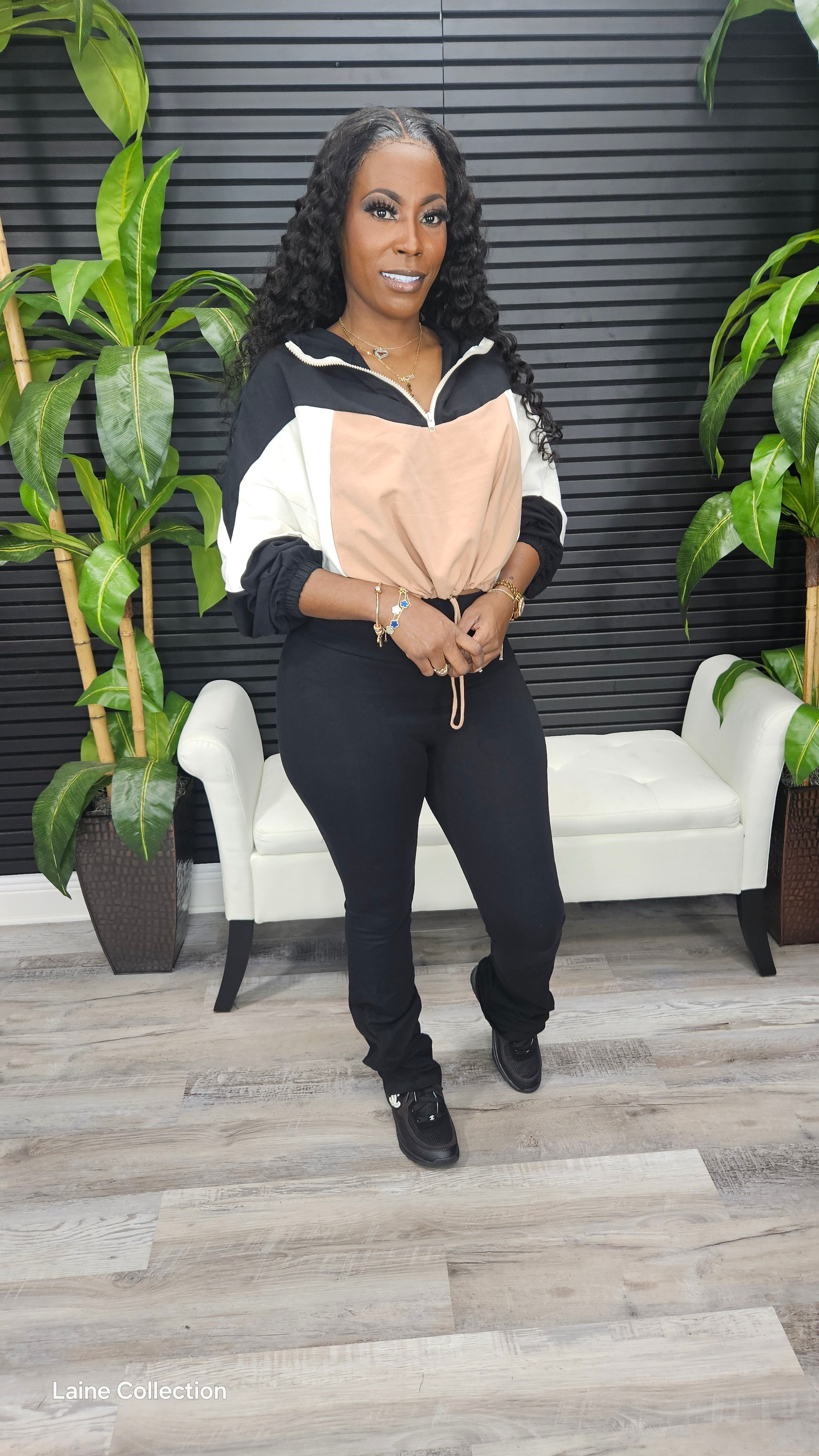 Show Me Love Pants Set(Black/Nude/Bone)